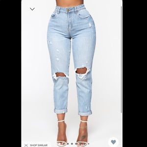 Keepin Me Stressed Boyfriend Jeans-medium blue washed fashion nova jeans